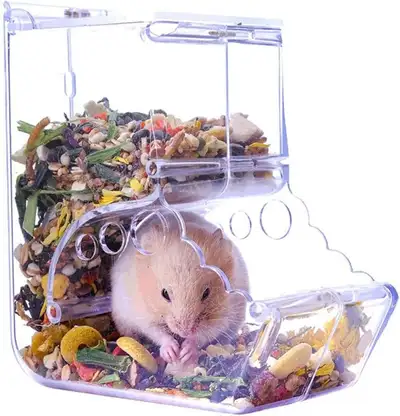 Hamsters Feeder Small Animals Automatic Dispenser Acrylic Clear, View more