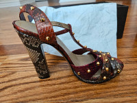 Authentic, New Gucci Snakeskin heels