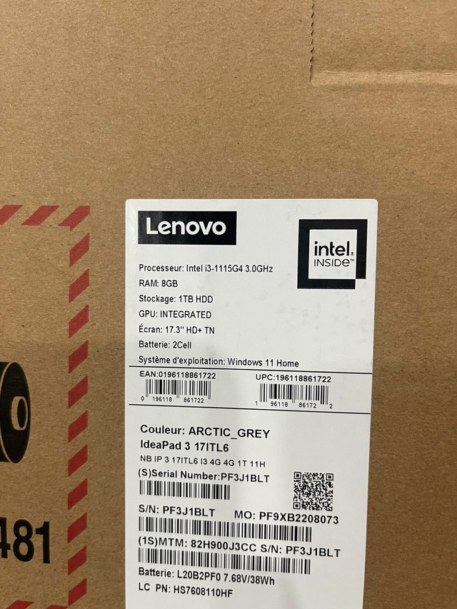 Lenovo Ideapad 3 17 inch. BNIB in Laptops in Mississauga / Peel Region - Image 2