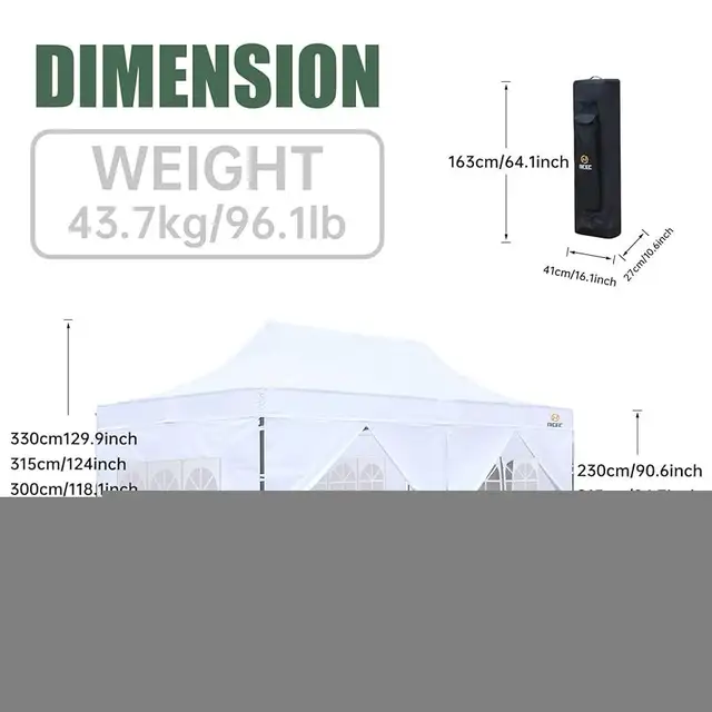 Nice C Canopy Tent, Outdoor Tent, Party Tent, Gazebos, Outdoor C in Patio & Garden Furniture in Markham / York Region - Image 8