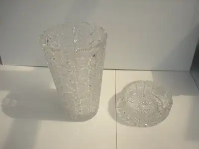 Lot POT A FLEUR CENDRIER CRYSTAL ART GLASS PINWHEEL RARE VINTAGE, View more