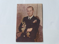 1950 color postcard of Prince Philip, Duke of Edinburgh