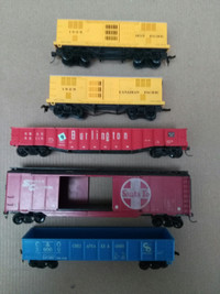 Ho scale model train freight car lot / 5 pcs
