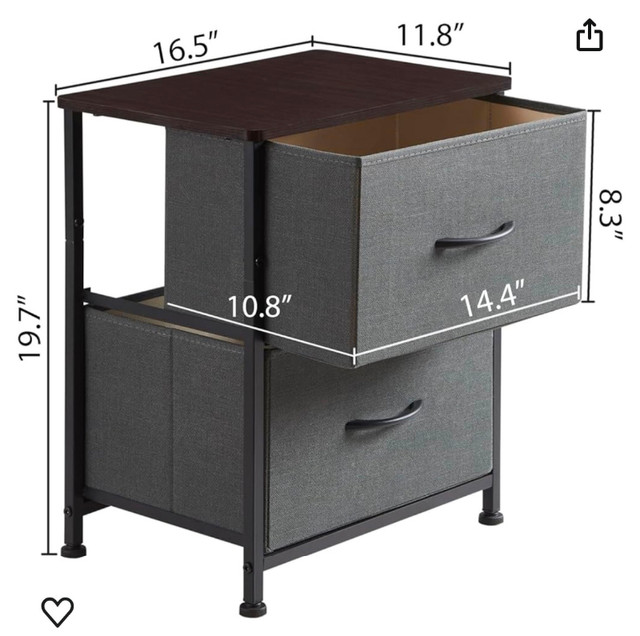 Nightstand/Side table with 2 drawers in Other Tables in Calgary - Image 2