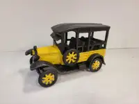 Cast Iron Vintage Black & Yellow New York Toy Car