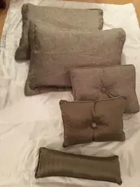 Bedding: Pillow shams, decorative throw pillows $45 