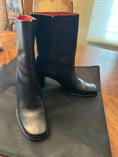 Rockport Mid-Calf Black Leather Upper Boots Size 10 (Like New), View more