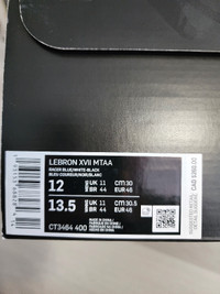 Lebron 17 MTAA Size 12US