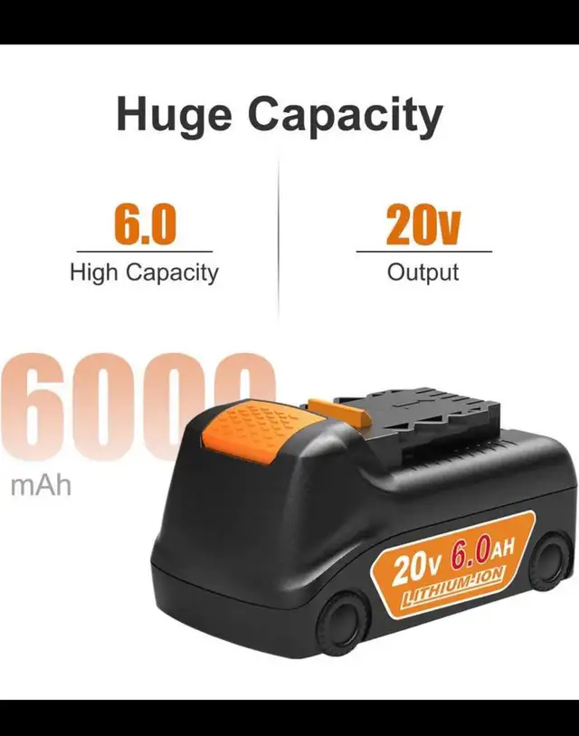 Pack of 6  batteries and one charger, 6.0Ah Replacement for Dewa in Power Tools in Hamilton - Image 3