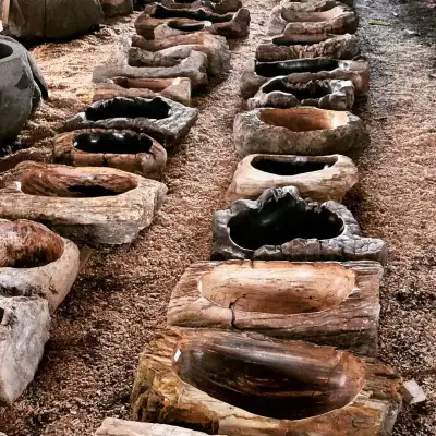 La plus grande sélection de vasques et lavabos en pierre naturel au pays, meubles, meubles en bois s...