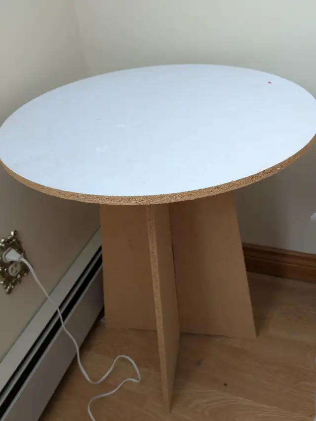 2 round wooden tables with covers and a lamp in Other Tables in Charlottetown - Image 2