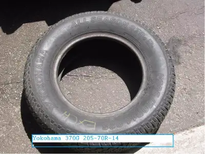 *** All Tires Posted are single only! Sizes and condition will be described. - 205-70-14 Yokohama 37...