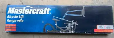 Bicycle lift up to 35 lb top and second bike hung under top on included hooks. Brand new, never was...