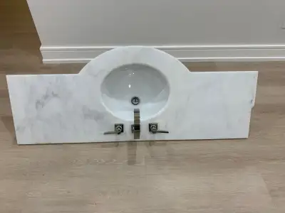 Vanity countertop with faucet Rubinet and Pop-up Drain, View more
