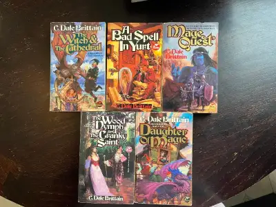 C. Dale Brittain Paperback Lot includes: The Witch & the Cathedral A Bad Spell in Yurt Mage Quest Th...