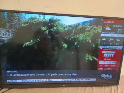 I have a 43" LG tv for sale. It is an older smart tv. It comes with a remote. There is no feet for i...