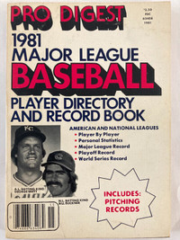 Pro Digest 1981 MLB Player Directory and Record Book-Brett