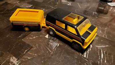 VintageTonka 1970's Van With Pop Up Camper Trailer