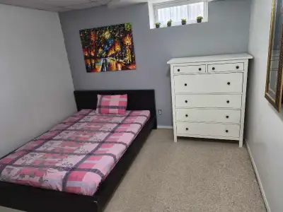 One bedroom basement available for rent in island lakes . Only for girls. For more information pleas...