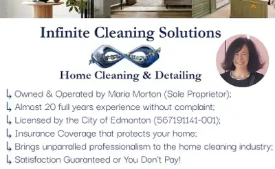 Infinite Cleaning Solutions - Owned & Operated by Maria Morton We Are: ↳ Leaders of the Cleaning Ind...