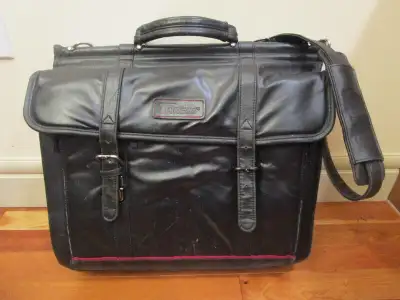 Black Leather Targus Laptop Bag, View more