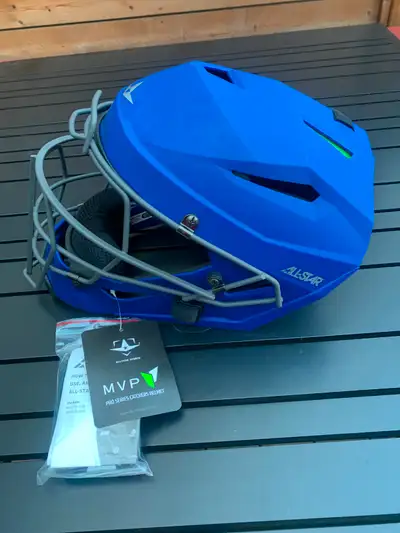 All Star MVP Pro Adult Catchers Mask - Royal Blue. Size Large, View more