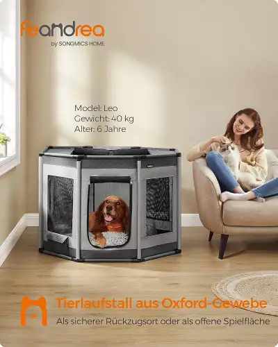 Oxford Fabric Puppy Playpen Octagonal Dog Cage XL 112 x 112 x 76, View more