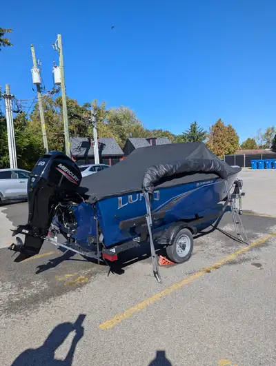 2023 Lund Angler 16,5, 2023 moteur Mercury 60 ELP avec batterie, 2024 remorque Shorelandr galvanisé...