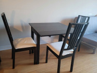 Ikea Bjursta extendable table 3 chairs
