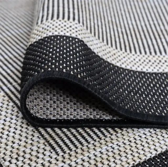 Eco Solid Border Black 9 ft. x 12 ft. Indoor/Outdoor Area Rug in Rugs, Carpets & Runners in City of Toronto - Image 5