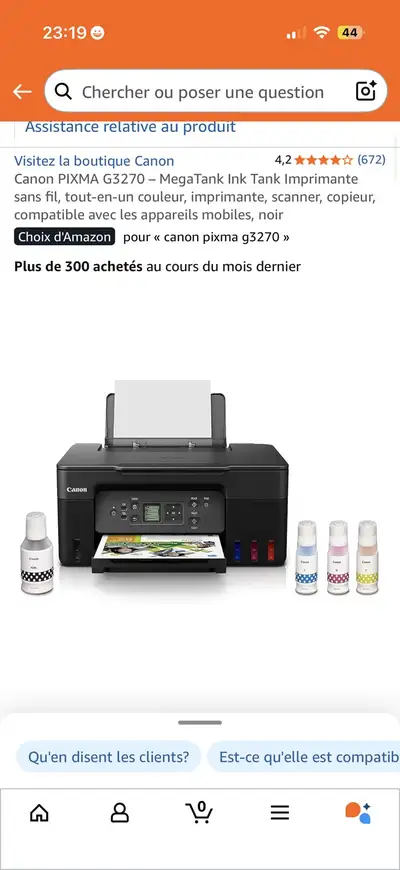 Canon PIXMA G3270 MegaTank WiFi printer – Brand New, Sealed, View more