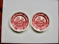 Copeland Spode's Tower England 2 Lunch Plates Pink Cream Floral