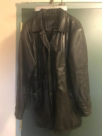 Large Leather Coat for Men & Women ( for Spring, Fall, Winter )