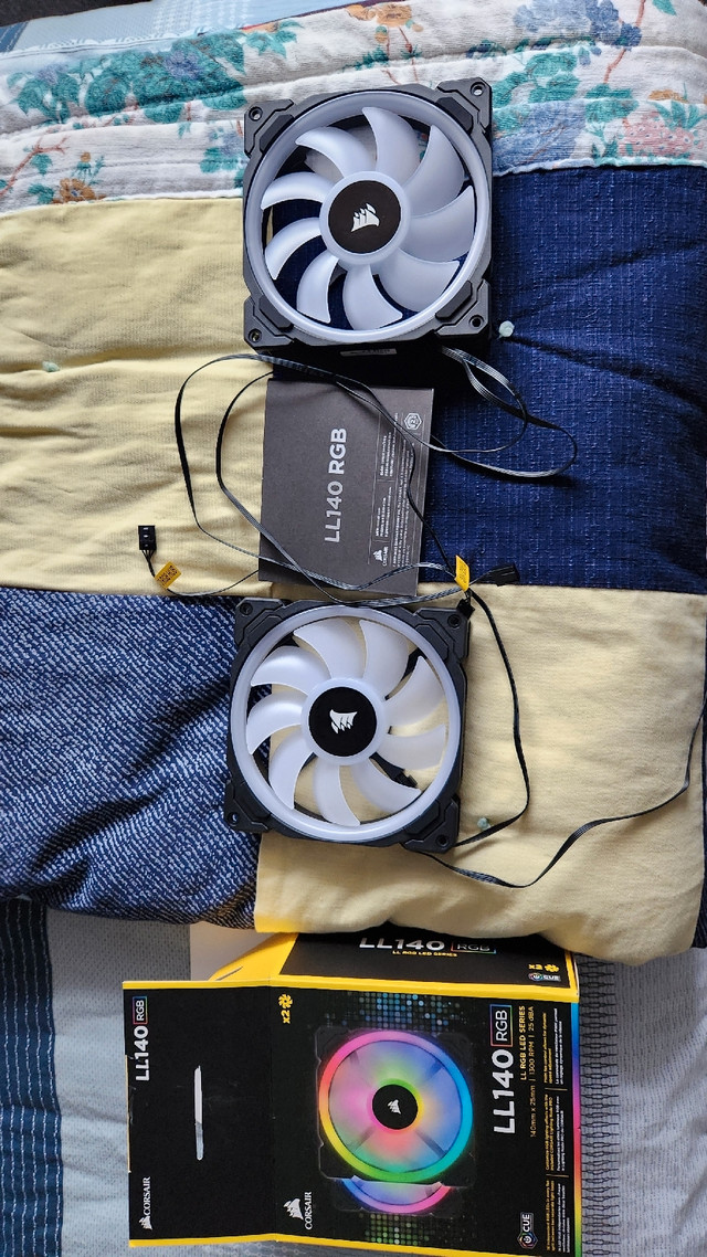 2 pack - Corsair LL 140mm case fans  [LIKE NEW] in System Components in Ottawa