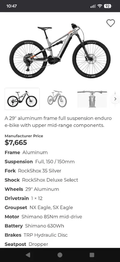2023 Cannondale moterra 29 inch ebike, View more