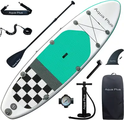 Aqua Plus 10ft x 33in x 6in Inflatable SUP Stand Up PaddleBoard, View more