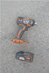 Ridgid 18V 2Ah Lithium Battery and ¼” Impact Driver, NO charger