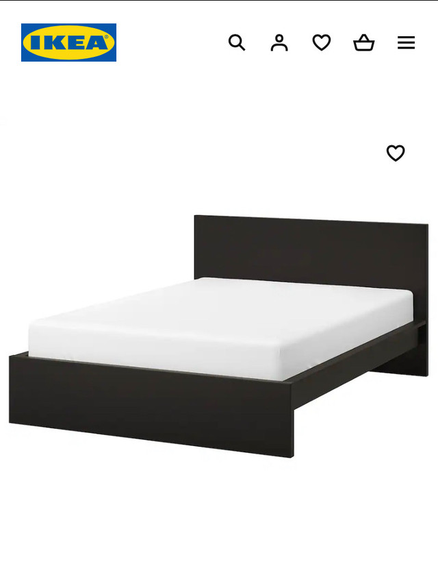 IKEA Malm king size bed frame-dark brown in Beds & Mattresses in Mississauga / Peel Region