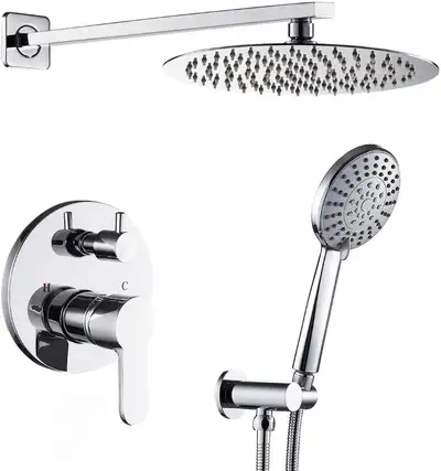 New ROVOGO Bathroom Shower Faucet System, Rain Shower and Handheld Combo Set, Shower Trim Kit and Ro...