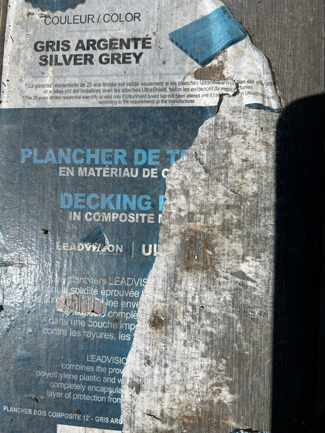 Planche en composite (1X5X12’)  dans Terrasses et clôtures  à Sherbrooke - Image 2