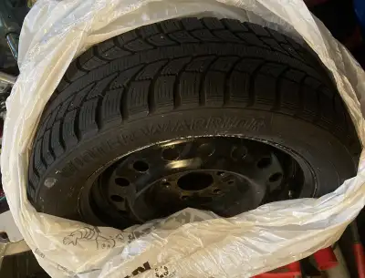4 Winter snow tires - used, with steel wheels, 205/55/R16, 91T, Winter Warrior. Bolt Pattern: 5x114....