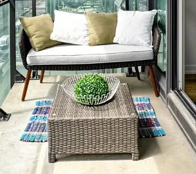 Patio Rattan Sofa and Coffee Table Set, View more