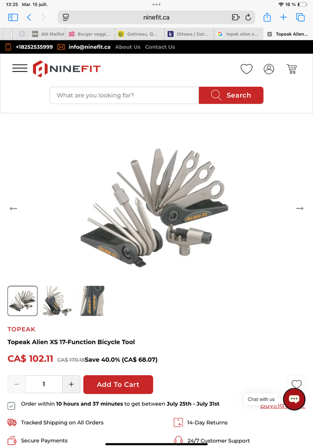 Multi outil TOPEAK Alien XS17 in Other in Gatineau - Image 3