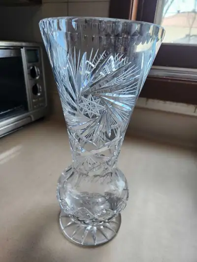 12" tall crystall vase, View more