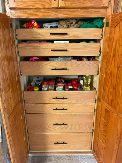 for sale oak kitchen cabinets parts , drawers, doors and pantry, View more