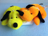 2X Beanie Baby - BONE Network stuffed Plush animals Yellow/Brown