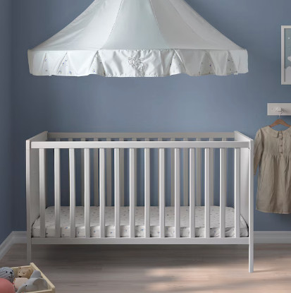 SUNDVIK Baby Crib (Grey) with Mattress in Beds & Mattresses in Oshawa / Durham Region - Image 3
