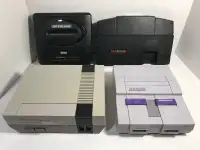 Video game systems: Nintendo, Sega, Turbografx, PlayStation