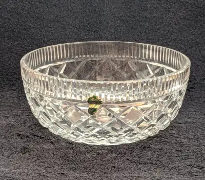 Herre is an unused, beautiful Waterford Crystal Bowl. There are no marks, or anything on it, because...