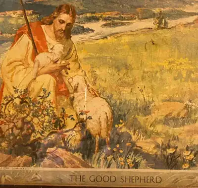(Sold) The Good Shepherd coloured print, View more